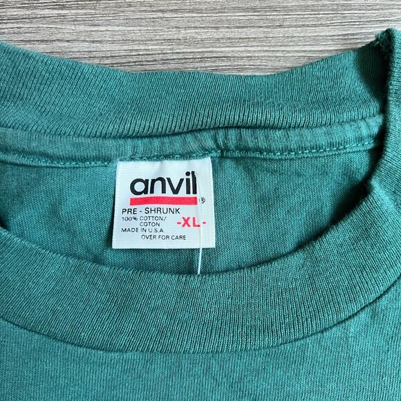 Vintage Single Stitch Teal Arizona Western Puff Print Graphic T-Shirt Size XL - Picture 3 of 4